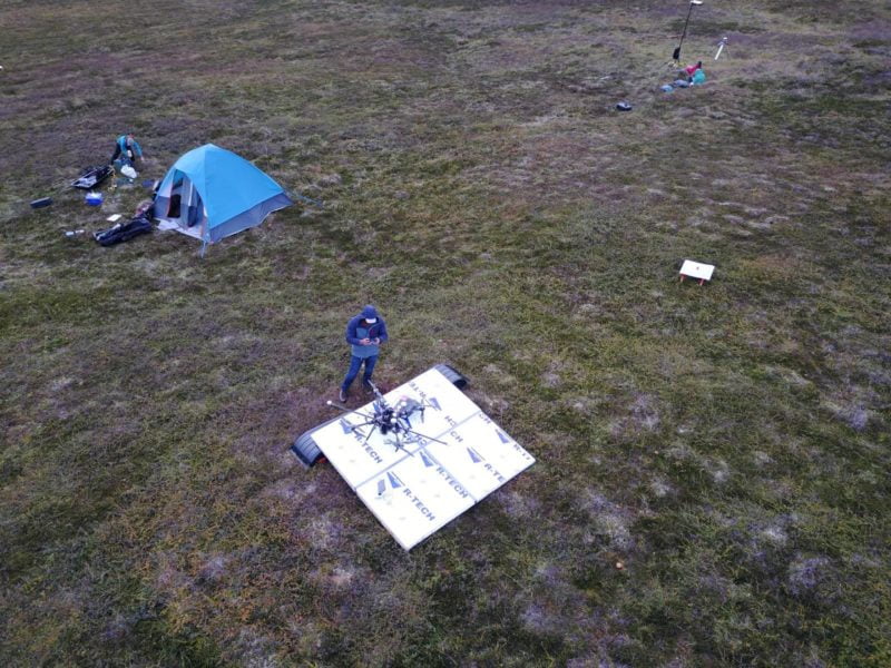 Landing pad with UAV LiDAR Arctic Tundra