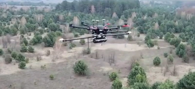 Routescene LidarPod flying over Chernobyl forests