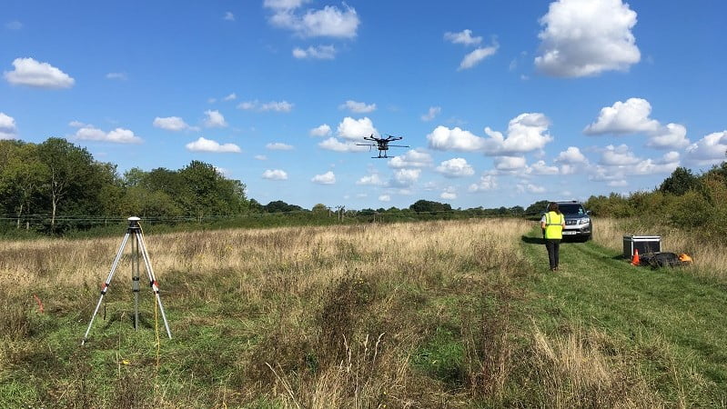 Routescene Survey team on-site capturing the LiDAR data from a drone